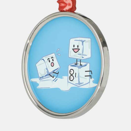 Ornement Rond Argenté l'eau glaciale de cube en glaçons glissant le (Gauche)