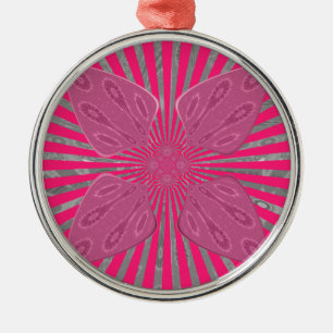 Ornement Rond Argenté Les ailes de la fleur électrique : Un Edgy Vivily