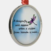Ornement Rond Argenté Libellule, visiteur de ciel (Droite)