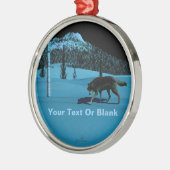 Ornement Rond Argenté Loup d'hiver - Tapetum Lucidum (Gauche)