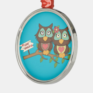 Ornement Rond Argenté Love Ows design Ornament Cadeaux