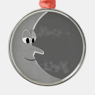 Ornement Rond Argenté Luna