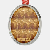 Ornement Rond Argenté Magnifique carte africaine Imprimer Design doré (Gauche)