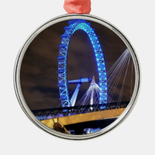 Ornement Rond Argenté Magnifique ! Millennium Wheel Londres