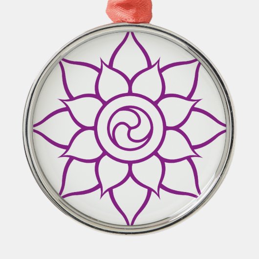 Ornement Rond Argenté Mandala (Devant)