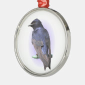 Ornement Rond Argenté Martin pourpre (Gauche)