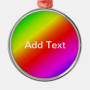 Ornement Rond Argenté Mélange diagonal dégradé arc-en-ciel coloré