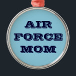 Ornement Rond Argenté Mère de l'armée de l'air<br><div class="desc">Mère de l'armée de l'air</div>