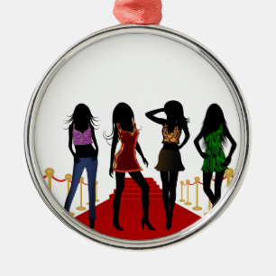 Ornement Rond Argenté Mode Filles Tapis rouge Premium Arrondissement