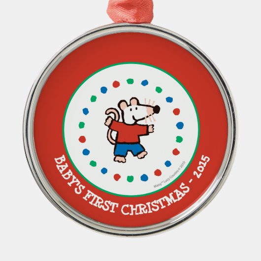 Ornement Rond Argenté Mon ami Maisy (Devant)