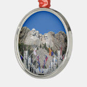 Ornement Rond Argenté Mont Rushmore Sud Dakota Souvenir (Gauche)