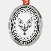 Ornement Rond Argenté Montée du Phénix (Gauche)