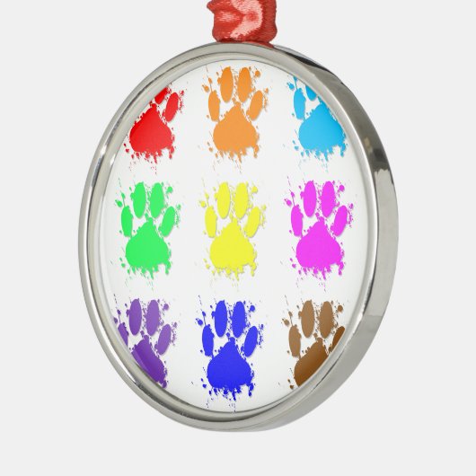 Ornement Rond Argenté Motif à mâchoires pour chien d'encre (Gauche)