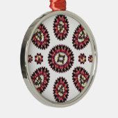 Ornement Rond Argenté Motif de fleurs Mandala (Droite)