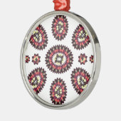 Ornement Rond Argenté Motif de fleurs Mandala (Gauche)