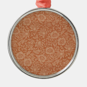 Ornement Rond Argenté Motif de Mauve de William Morris : Floral Terracot