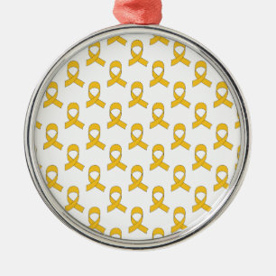 Ornement Rond Argenté Motif de ruban d'or