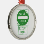 Ornement Rond Argenté Ne pas entrer sauf les vélos (Droite)