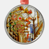Ornement Rond Argenté Noël Chicago (Devant)