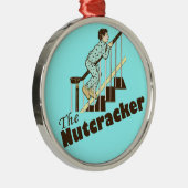 Ornement Rond Argenté Noël drôle (Droite)