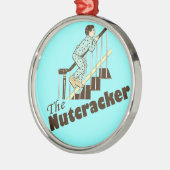 Ornement Rond Argenté Noël drôle (Gauche)