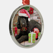 Ornement Rond Argenté Noël - LabraDoodle - Miller (Droite)