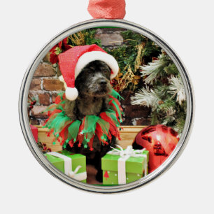 Ornement Rond Argenté Noël - Schnoodle - novice