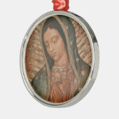 Ornement Rond Argenté notre dame de guadalupe (Gauche)