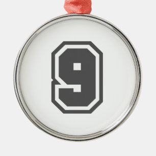 Ornement Rond Argenté Numéro 9