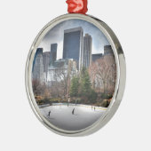 ORNEMENT ROND ARGENTÉ NYC (Gauche)