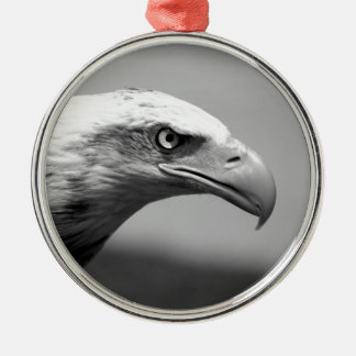 Ornement Rond Argenté Oeil d'aigle noir et blanc