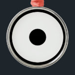 Ornement Rond Argenté Oeil de serpent<br><div class="desc">This KAMON est called 'Janome' au Japon.</div>