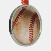 Ornement Rond Argenté Oeuvre De Baseball (Droite)