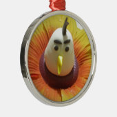 Ornement Rond Argenté Oiseau sculpté en Tournesol Imprimer (Droite)