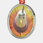 Ornement Rond Argenté Oiseau sculpté en Tournesol Imprimer (Gauche)