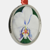 Ornement Rond Argenté Orchidée blanche (Droite)