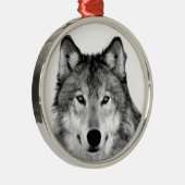 ORNEMENT ROND ARGENTÉ ORNAMENT DE NOËL GRAY WOLF (Droite)