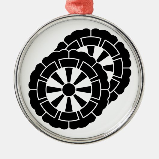 Ornement Rond Argenté Overlapping flower-shaped Genji carts (Devant)