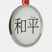 Ornement Rond Argenté PAIX (he'ping) en caractères chinois (Droite)