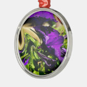 Ornement Rond Argenté Panique violette (Gauche)