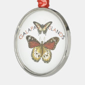 Ornement Rond Argenté Papillon des îles Galapagos (Gauche)