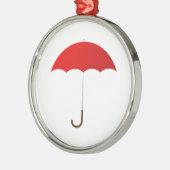 Ornement Rond Argenté Parapluie rouge (Gauche)