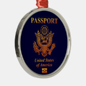 ORNEMENT ROND ARGENTÉ PASSPORT(USA) (Droite)