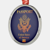 ORNEMENT ROND ARGENTÉ PASSPORT(USA) (Gauche)