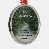 Ornement Rond Argenté Pasteur, Que Dieu Vous Bénisse ! (Droite)