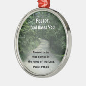 Ornement Rond Argenté Pasteur, Que Dieu Vous Bénisse ! (Gauche)