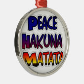 Ornement Rond Argenté Peace Hakuna Matata Gradient Art (Droite)