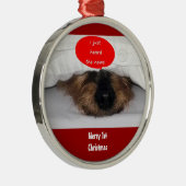 ORNEMENT ROND ARGENTÉ PEEK A BOO PUP "1ER ORNAMENT DE NOËL (Droite)