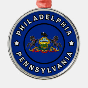 Ornement Rond Argenté Philadelphie Pennsylvanie
