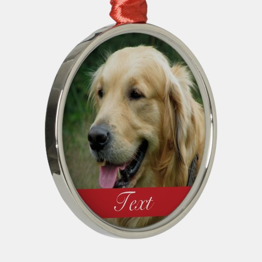 Ornement Rond Argenté Photo faite sur commande d'animal familier de (Droite)